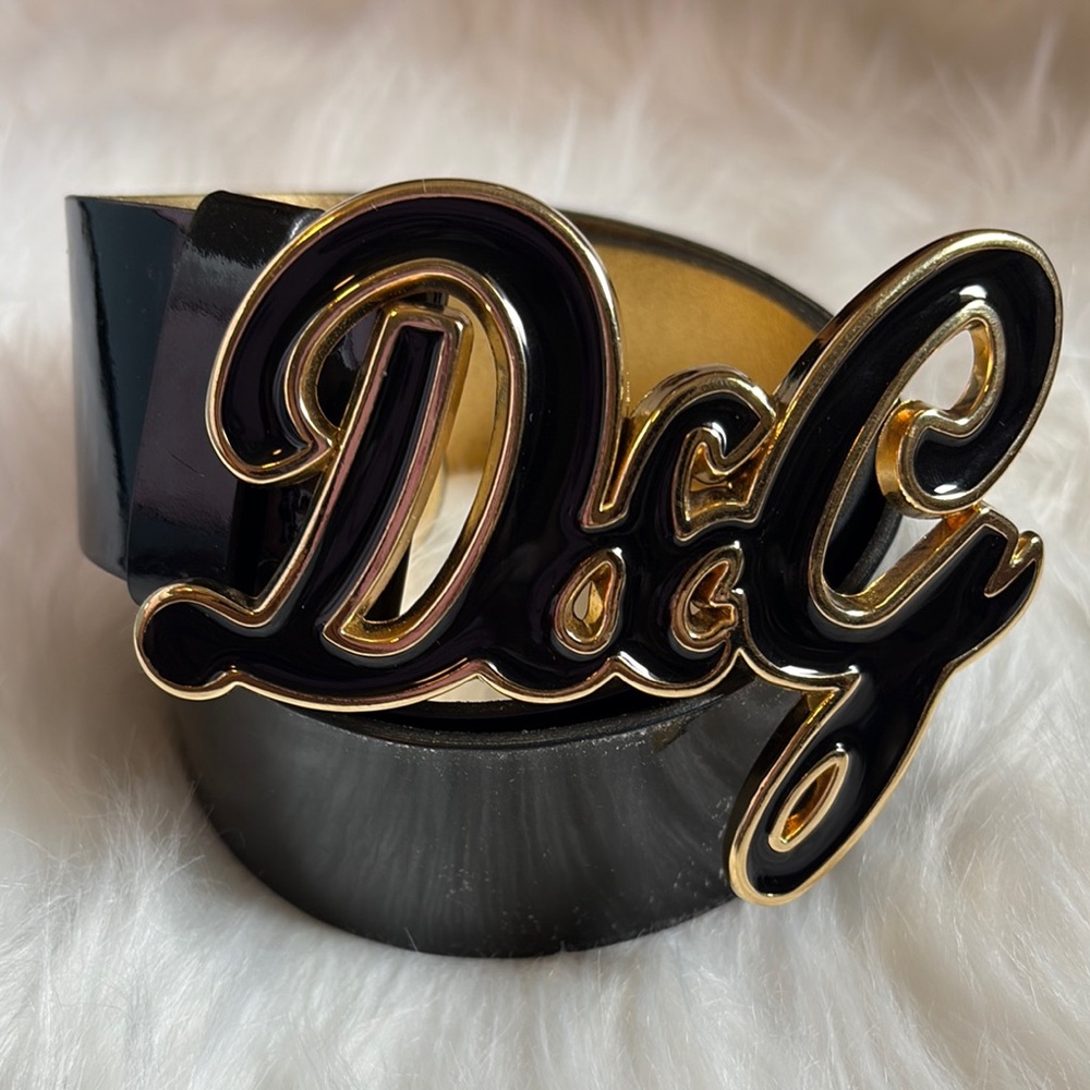 Dolce & Gabbana Black and Gold Belt